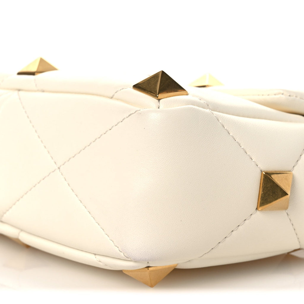 Nappa Medium Roman Stud Shoulder Bag Ivory