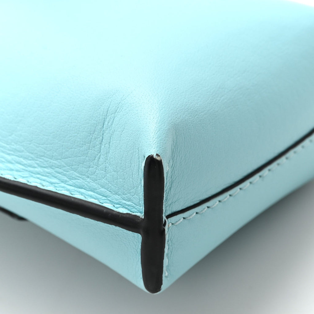 Calfskin Elephant Pouch Crossbody Bag Light Blue