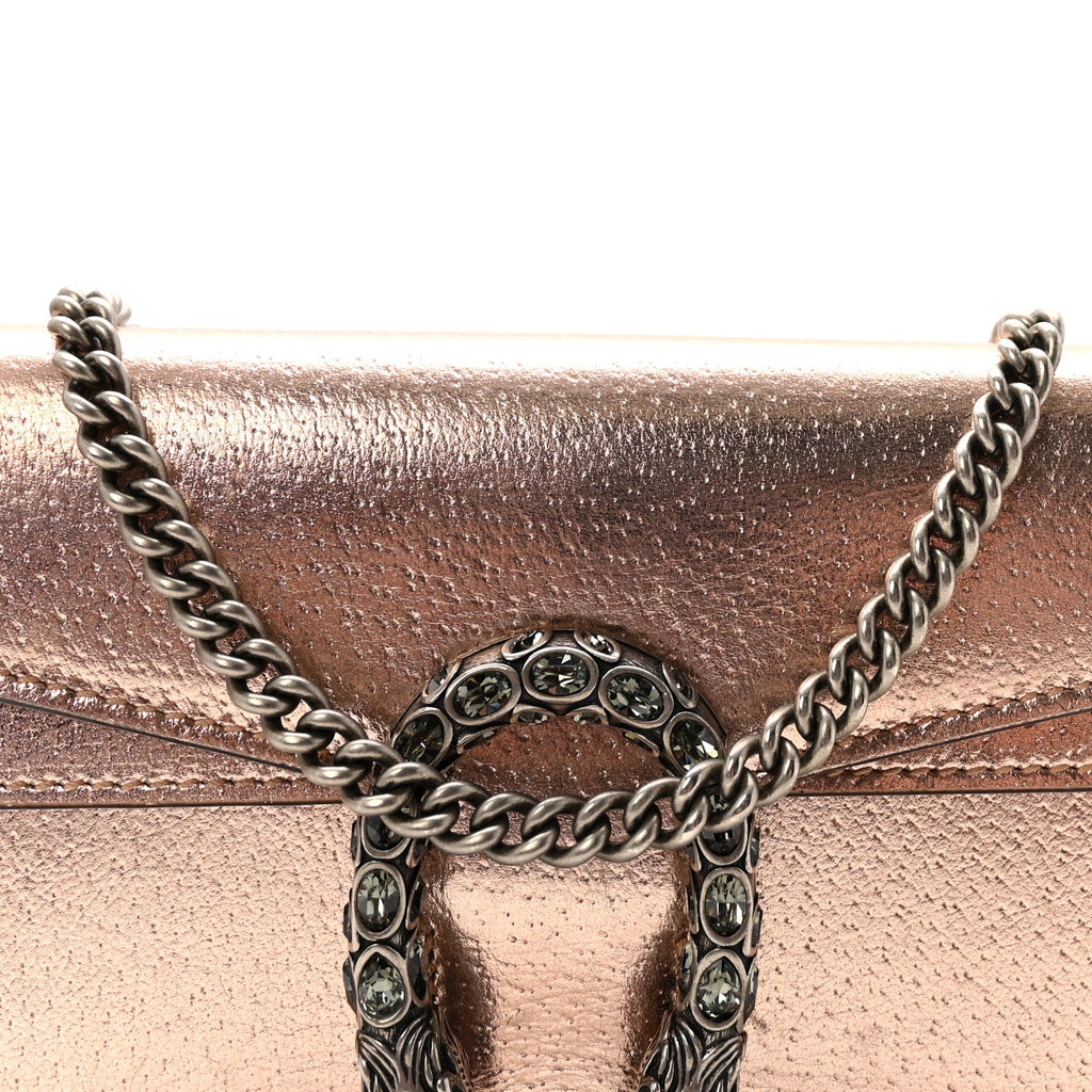 Metallic Calfskin Super Mini Dionysus Shoulder Bag Rose Gold