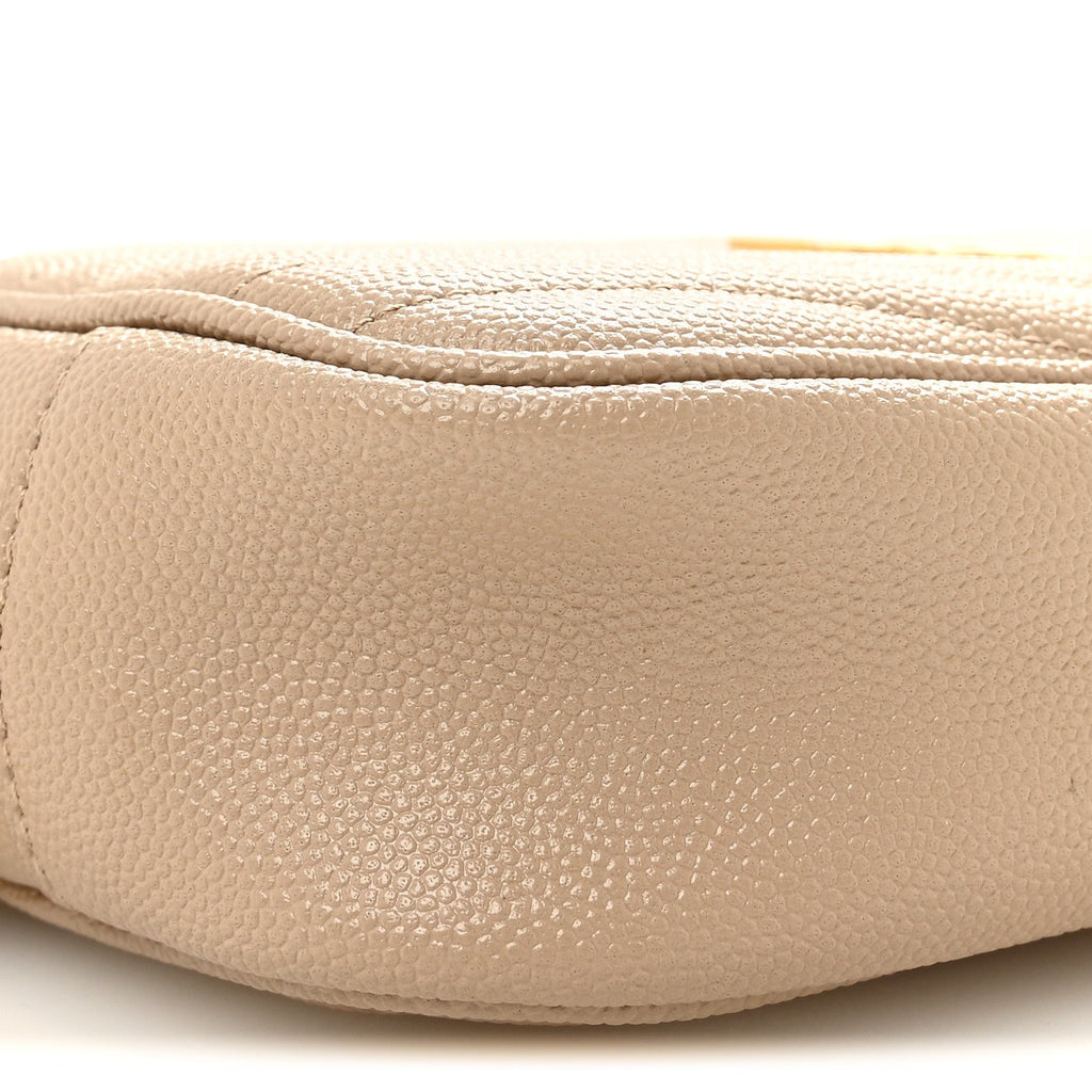Grain De Poudre Matelasse Monogram Mini Lou Camera Bag Dark Beige