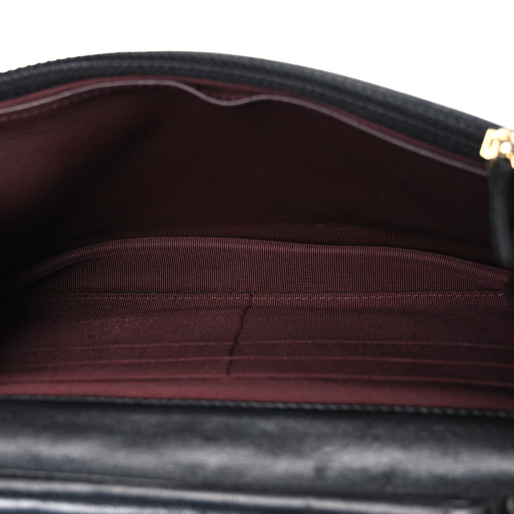 Lambskin Quilted Wallet On Chain WOC Black