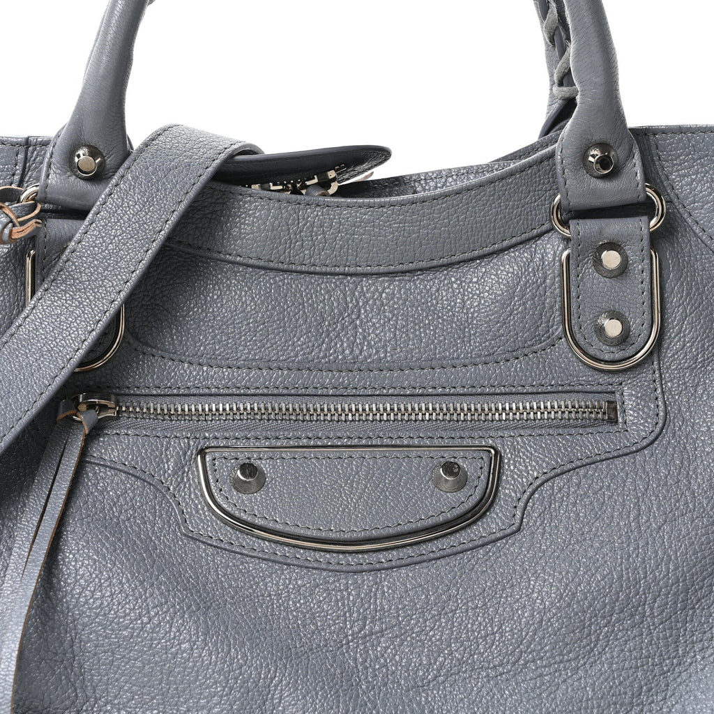 Chevre Silver Metallic Edge Hardware Velo Gris Acier