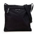 Prada Triangle Logo Plate Nylon Leather Shoulder Bag