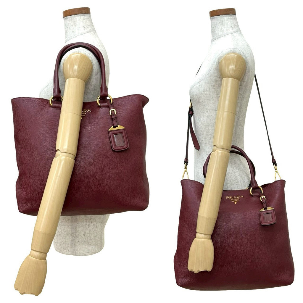 Prada Leather 2way Tote Bag