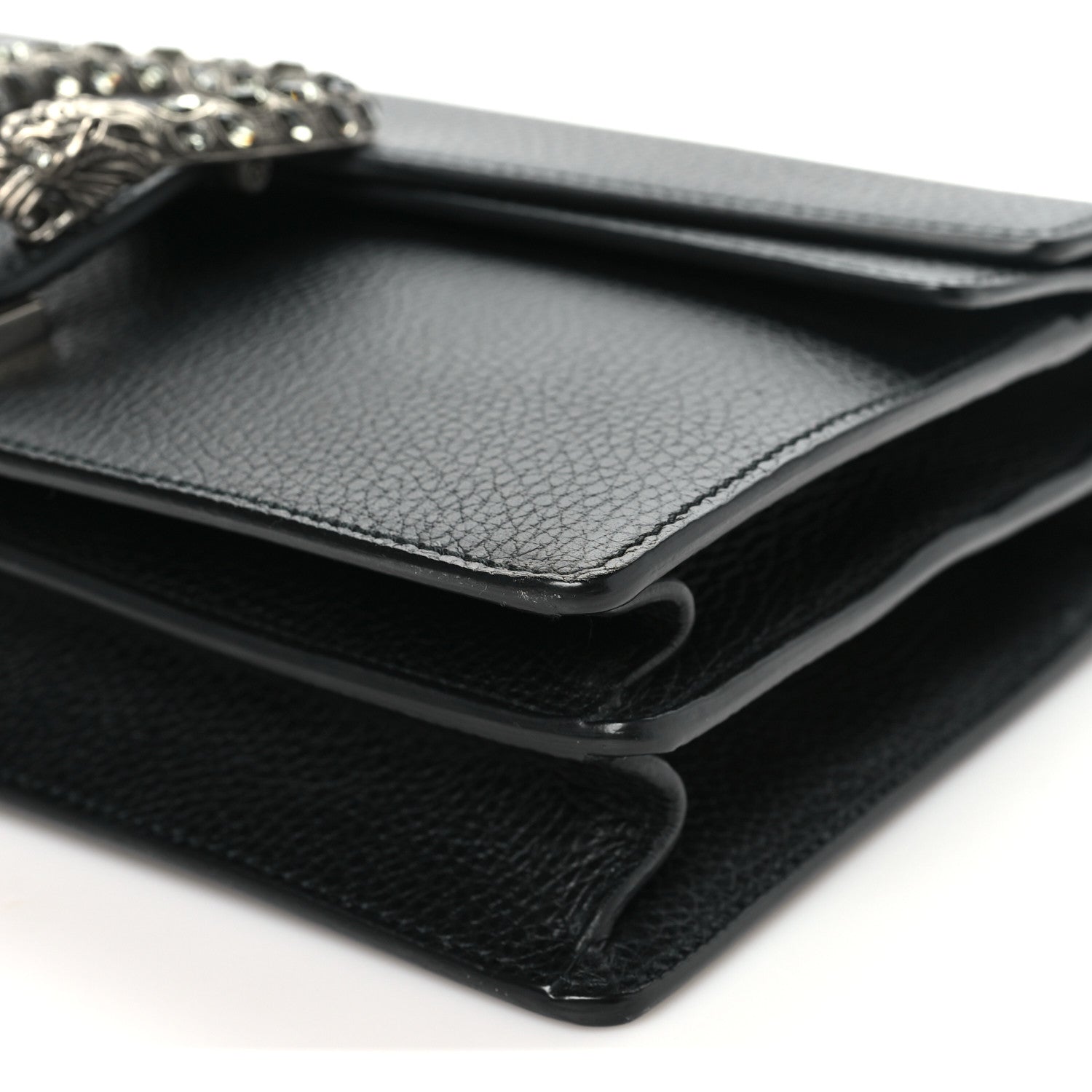 Pebbled Calfskin Small Dionysus Shoulder Bag Black