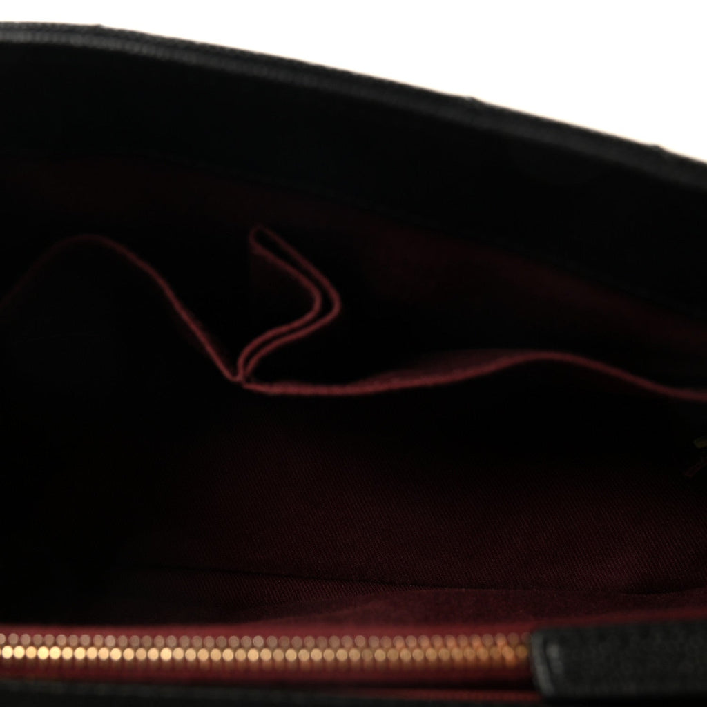 Caviar Chevron Quilted Small Coco Handle Flap Black