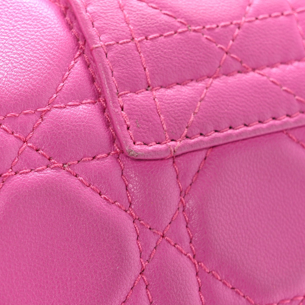 Lambskin Cannage Miss Dior Promenade Pouch Fuchsia