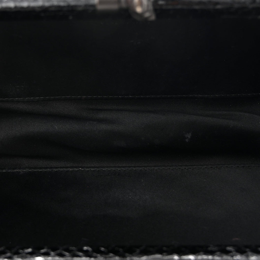 Satin Ayers Intreccio Impero Stretch Knot Clutch Black