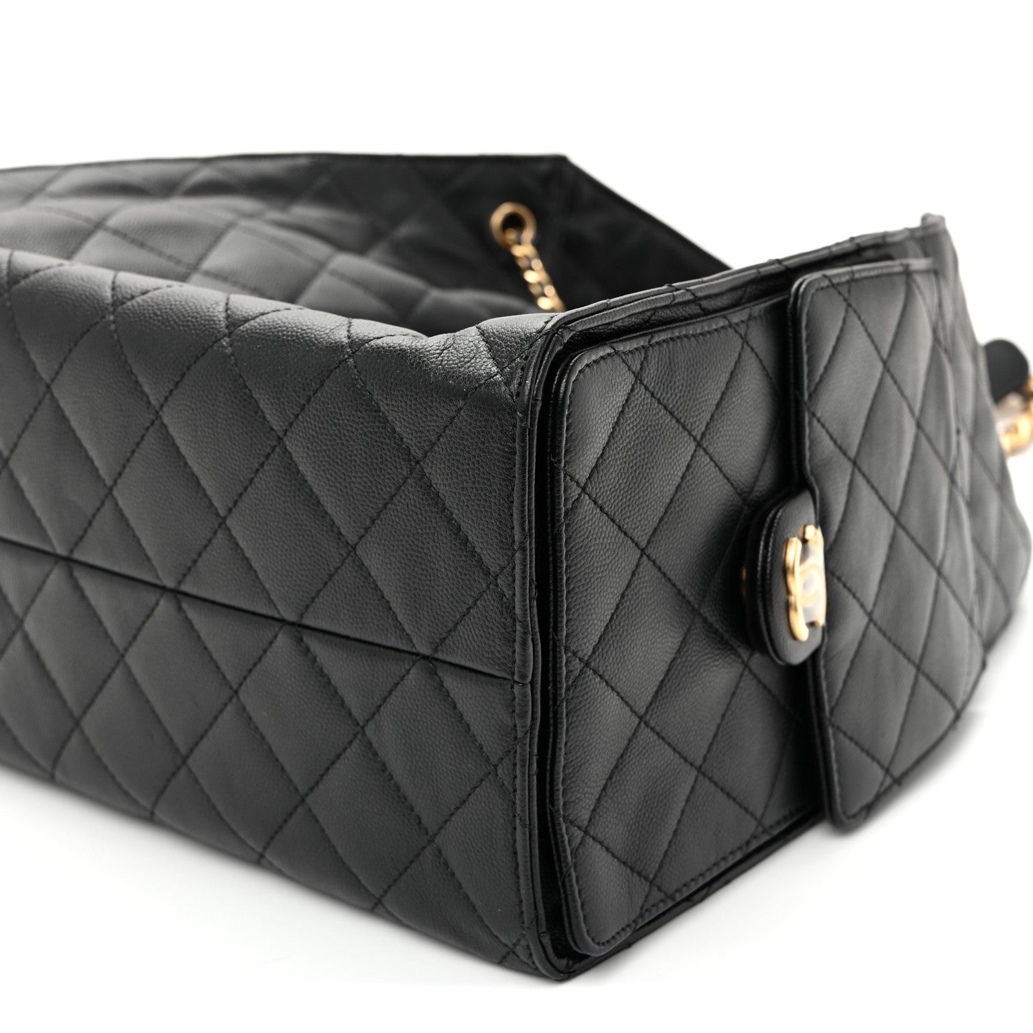 Caviar Quilted Medium Chanel 25 Handbag Black