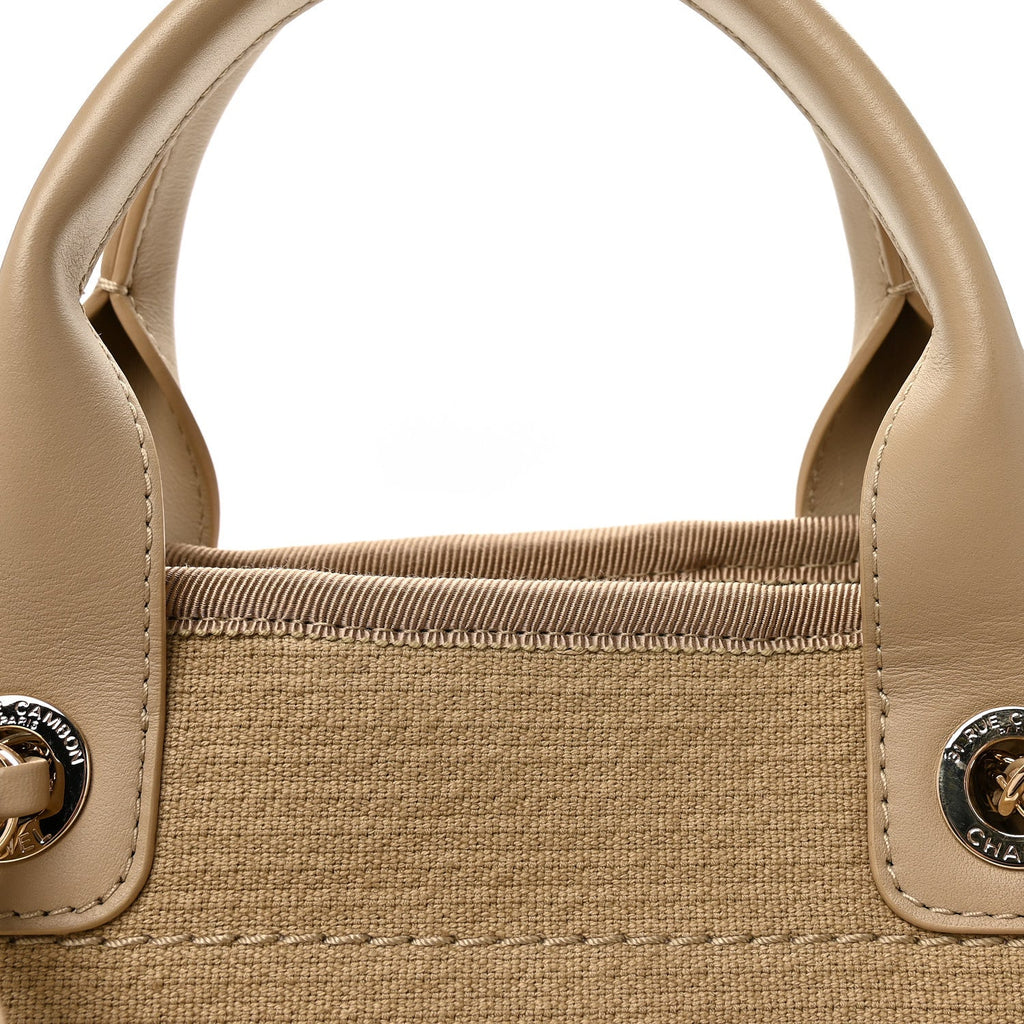 Mixed Fibers Small Deauville Tote Beige