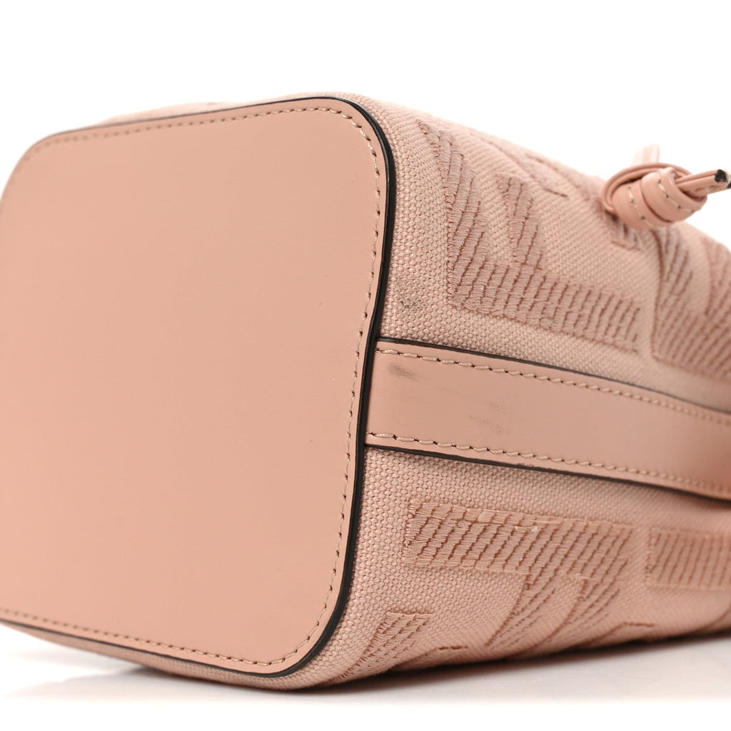 Canvas Nappa F is Fendi FF Embroidered Mini Mon Tresor Bucket Bag Baby Pink