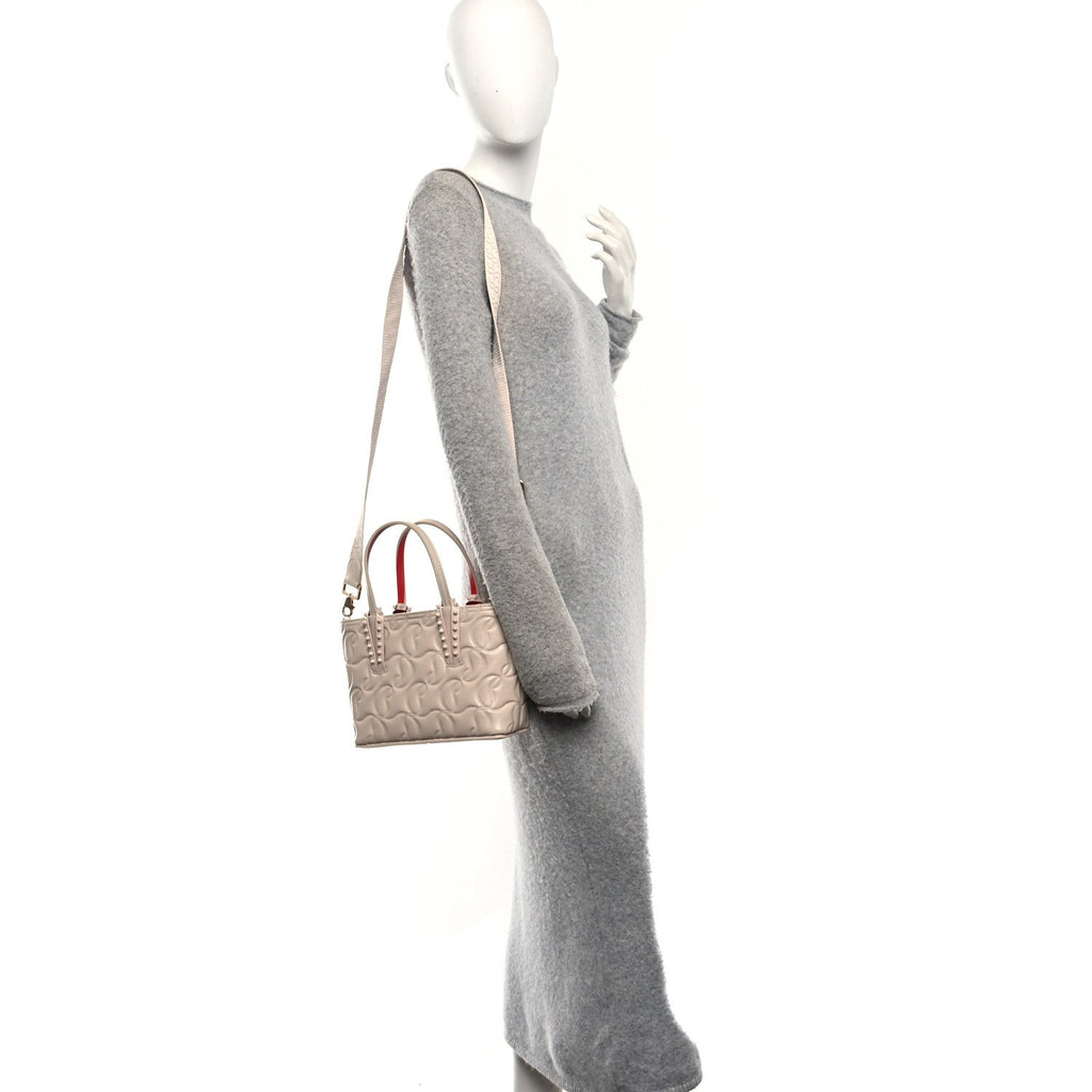 Nappa Embossed Mini East West Cabata Tote Leche