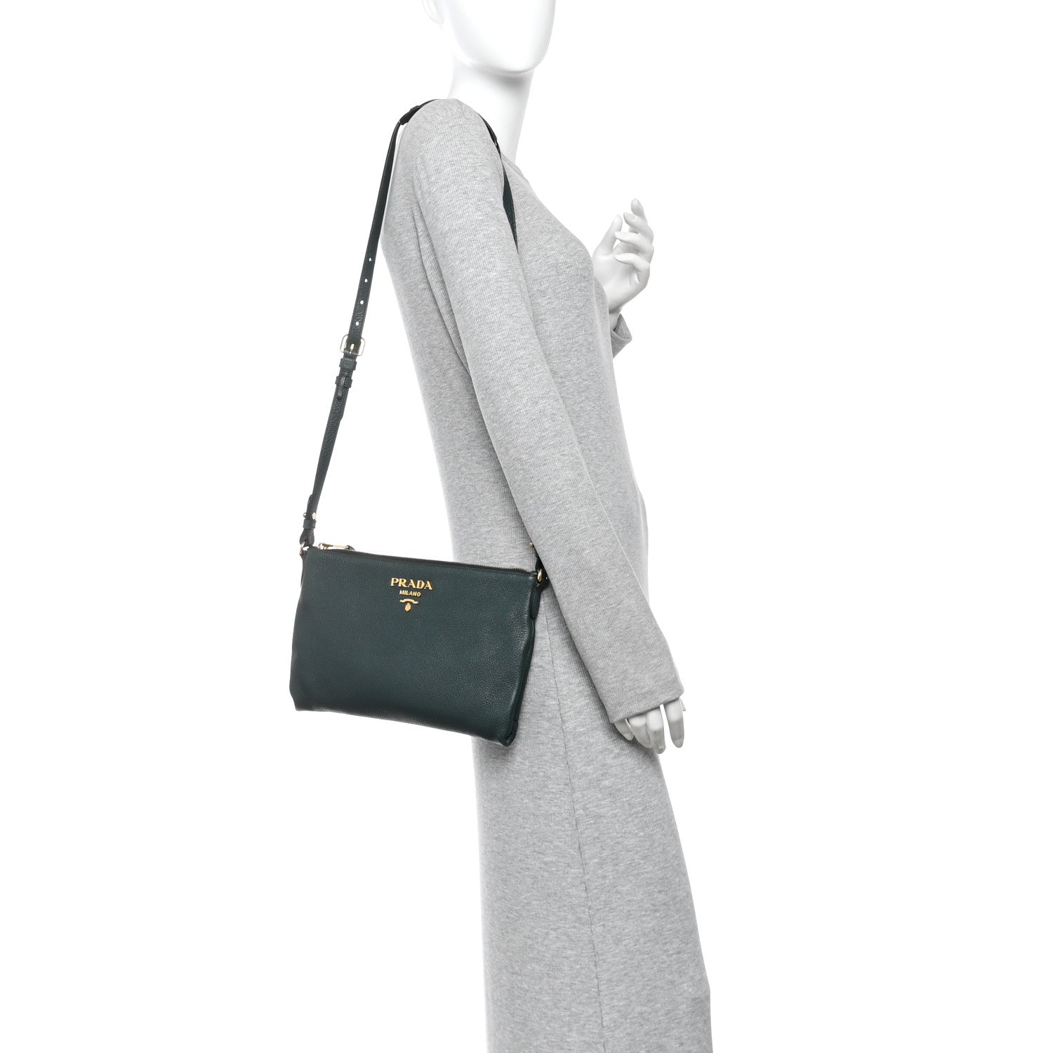 Vitello Phenix Zip Crossbody Bag Smeraldo