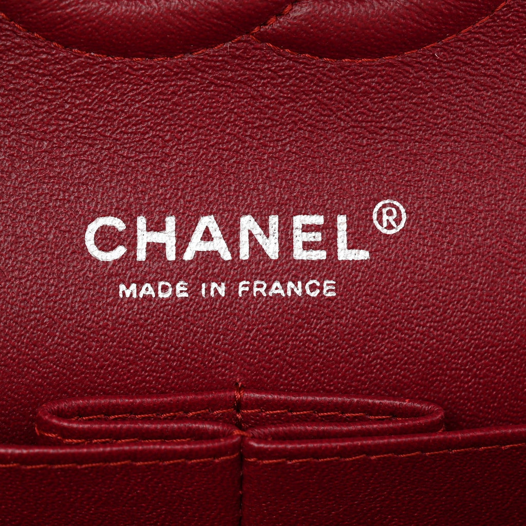 Patent Quilted Medium Double Flap Red