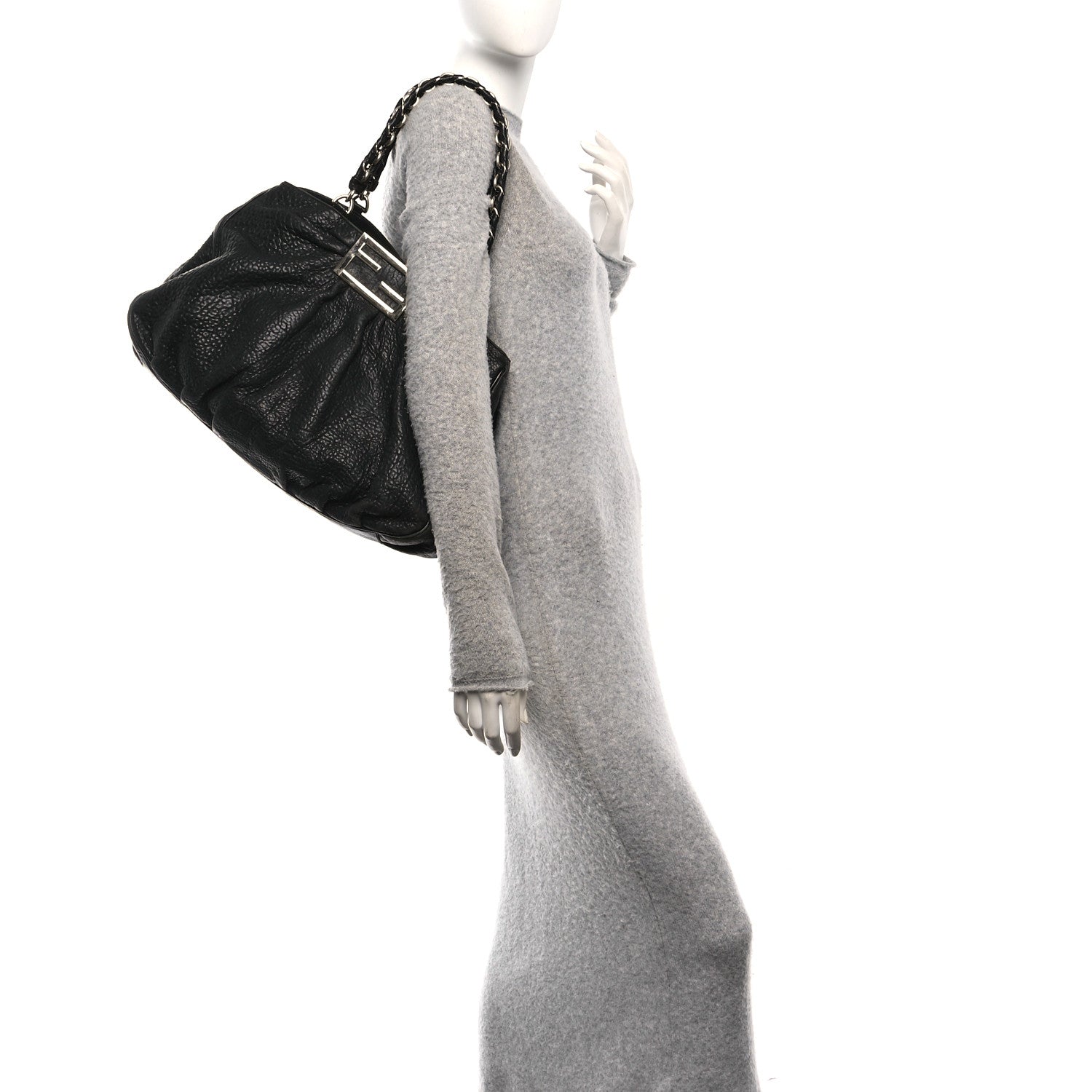 Crinkled Lambskin Mia Tote Black
