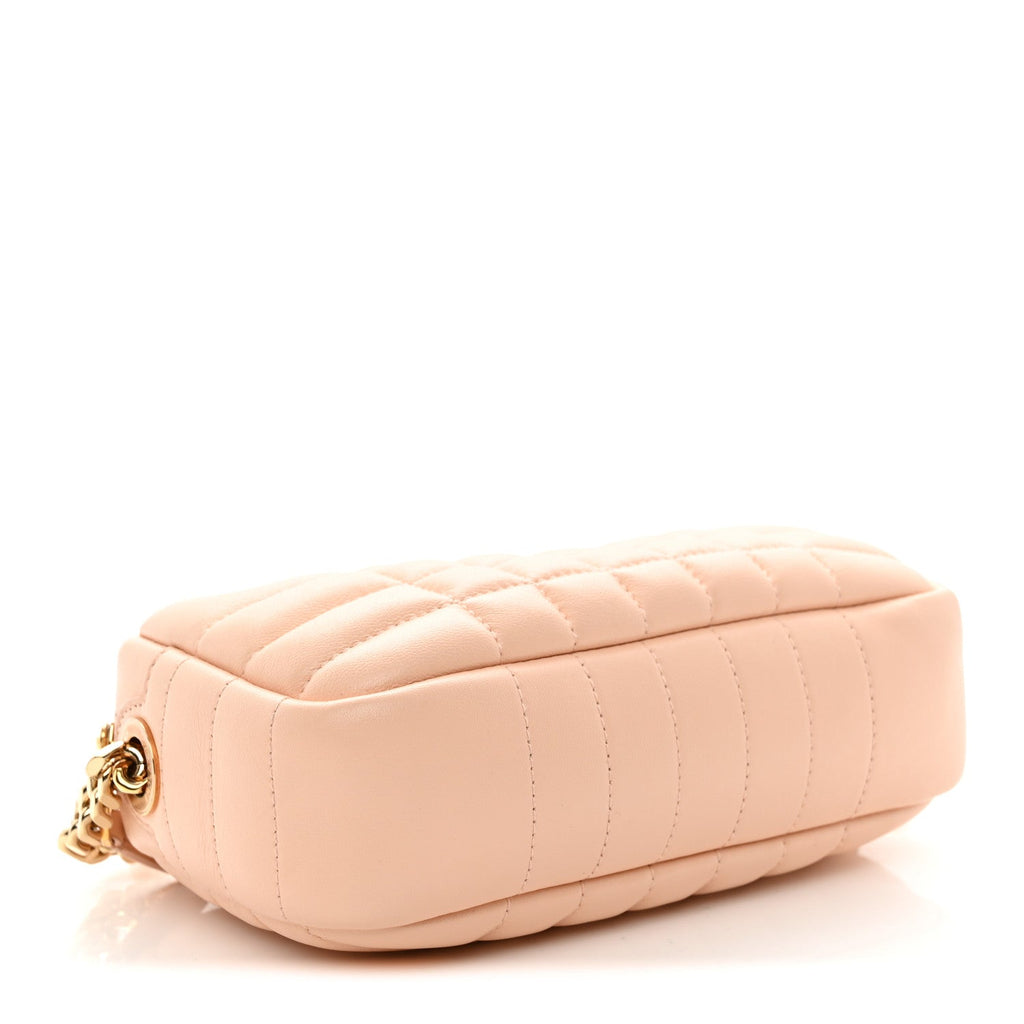 Lambskin Quilted Mini Lola Camera Bag Peach
