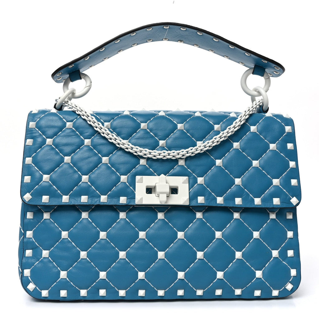 Nappa Medium Free Rockstud Spike Shoulder Bag Cerulean