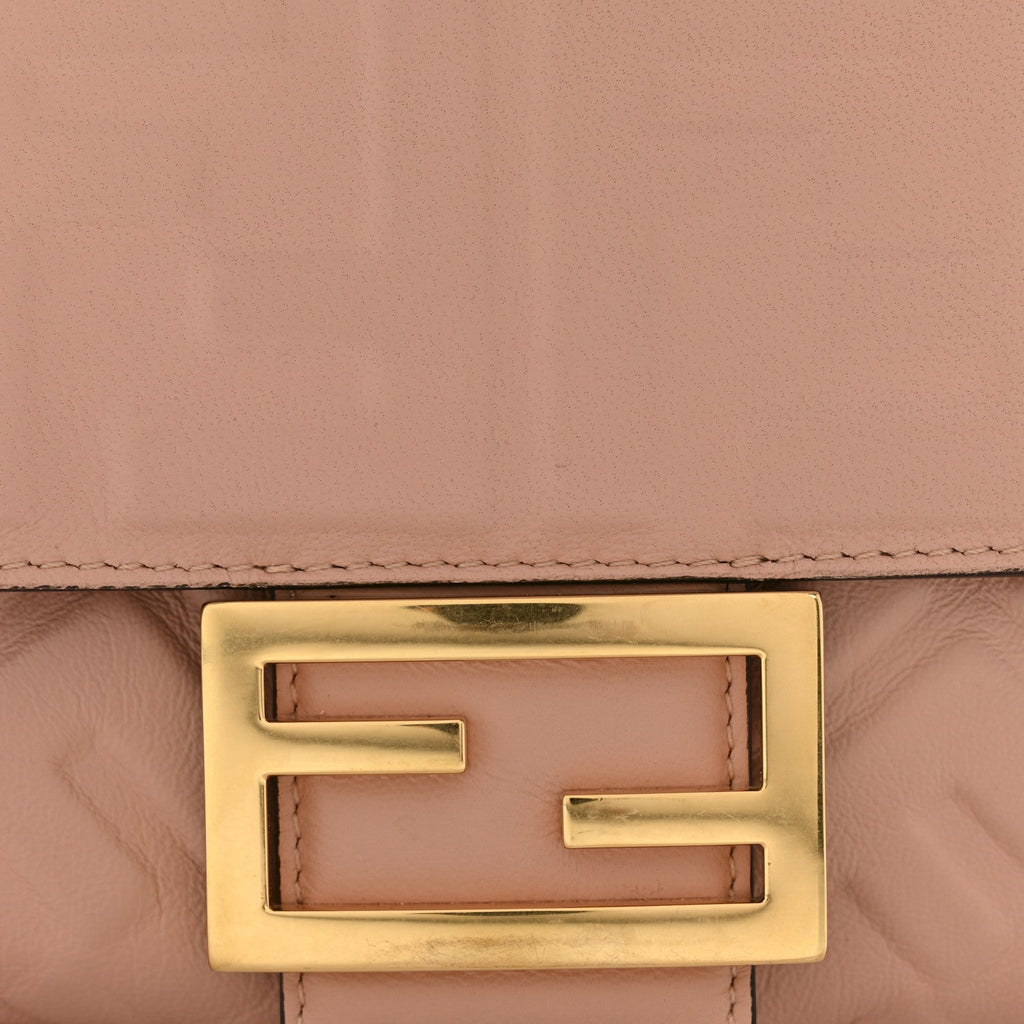 Nappa FF 1974 Embossed Baguette Rosa Bourbon