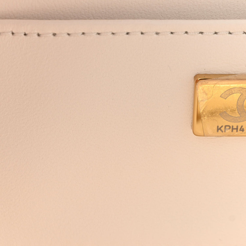 Lambskin Quilted Coco Click Bag White