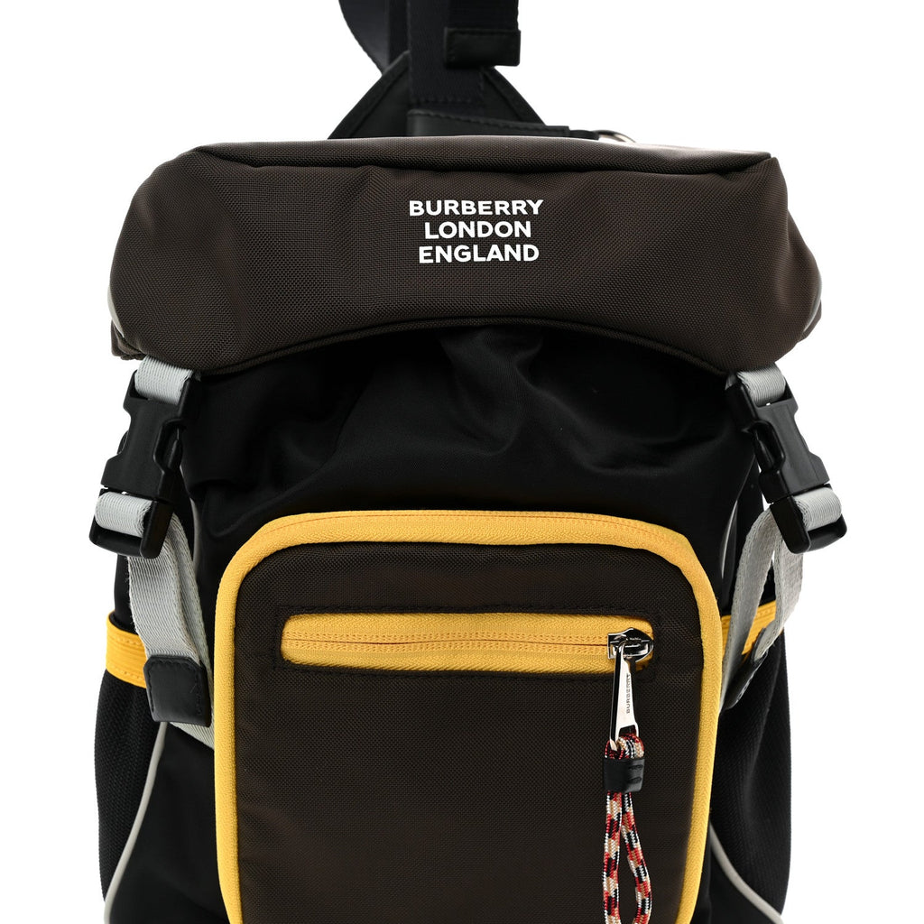 Nylon Leo Sling Bag Black Yellow Grey