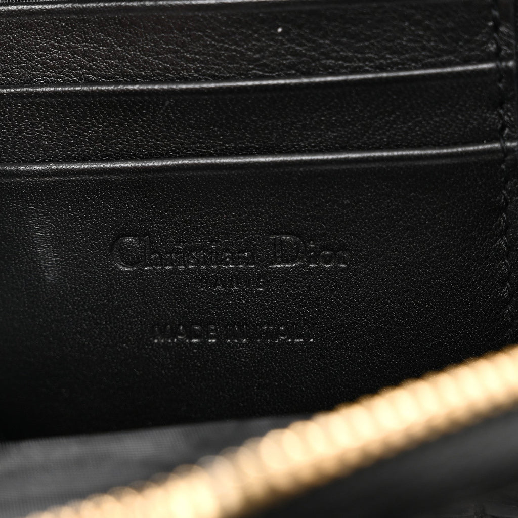 Patent Cannage Lady Dior Phone Holder Black
