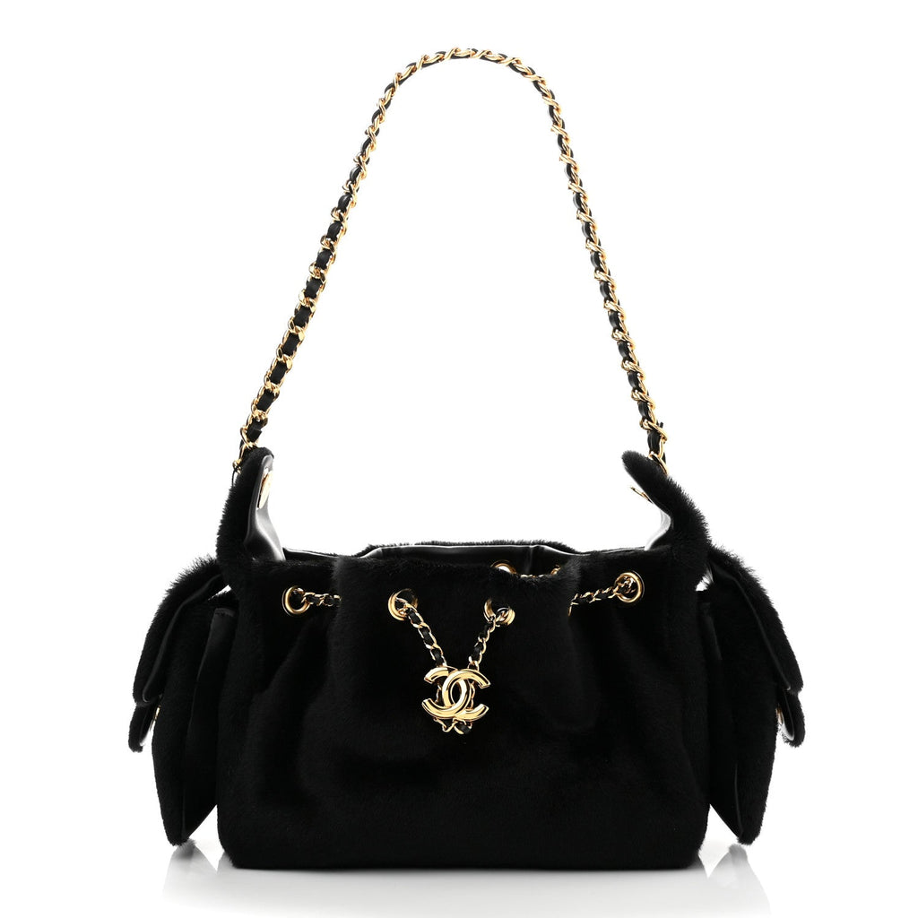 Pony Hair Mini Chanel 25 Handbag Dark Khaki Black
