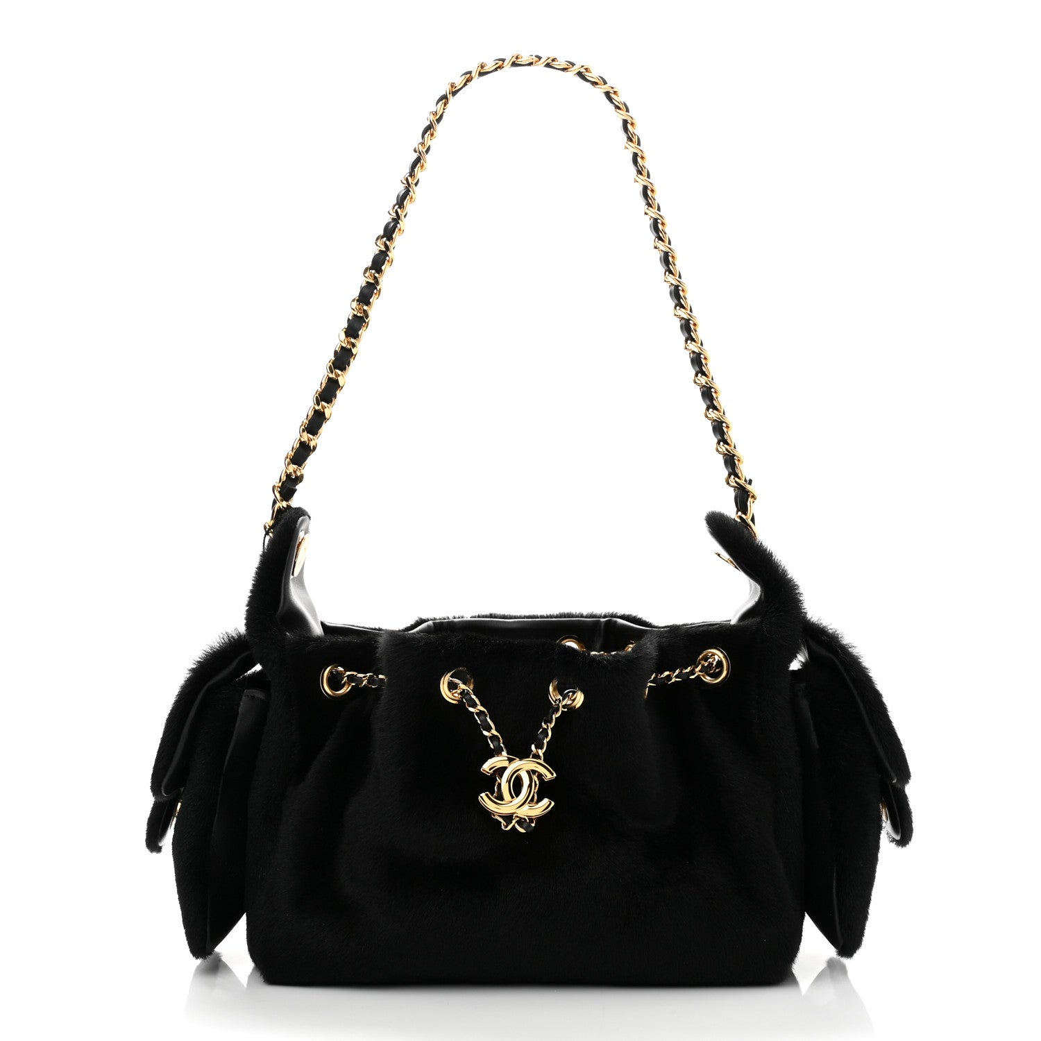 Pony Hair Mini Chanel 25 Handbag Dark Khaki Black