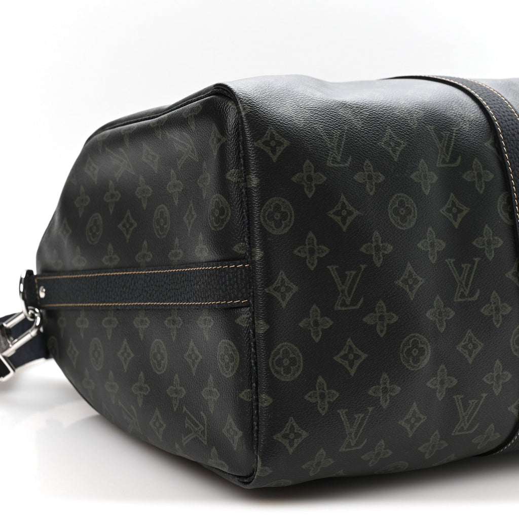 Monogram LV Record Keepall Bandouliere 50 Dark Green