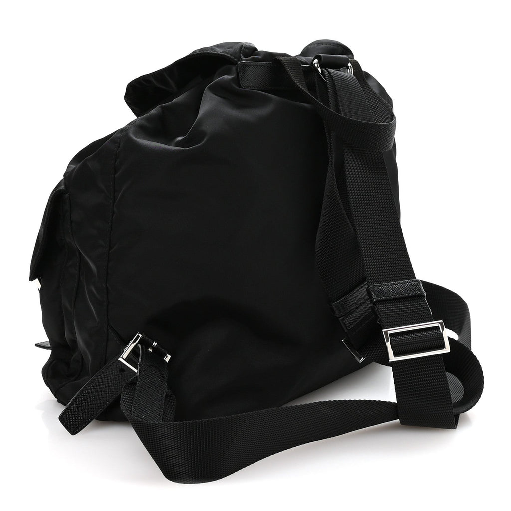 Re-Nylon Vela Saffiano Medium Backpack Black