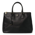 Saffiano Large Galleria Double Zip Tote Black