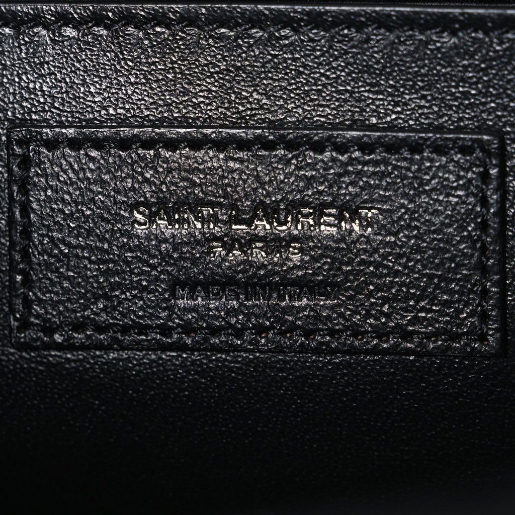 Grain De Poudre Textured Mixed Matelasse Triquilt Medium Monogram Monochrome Satchel Black