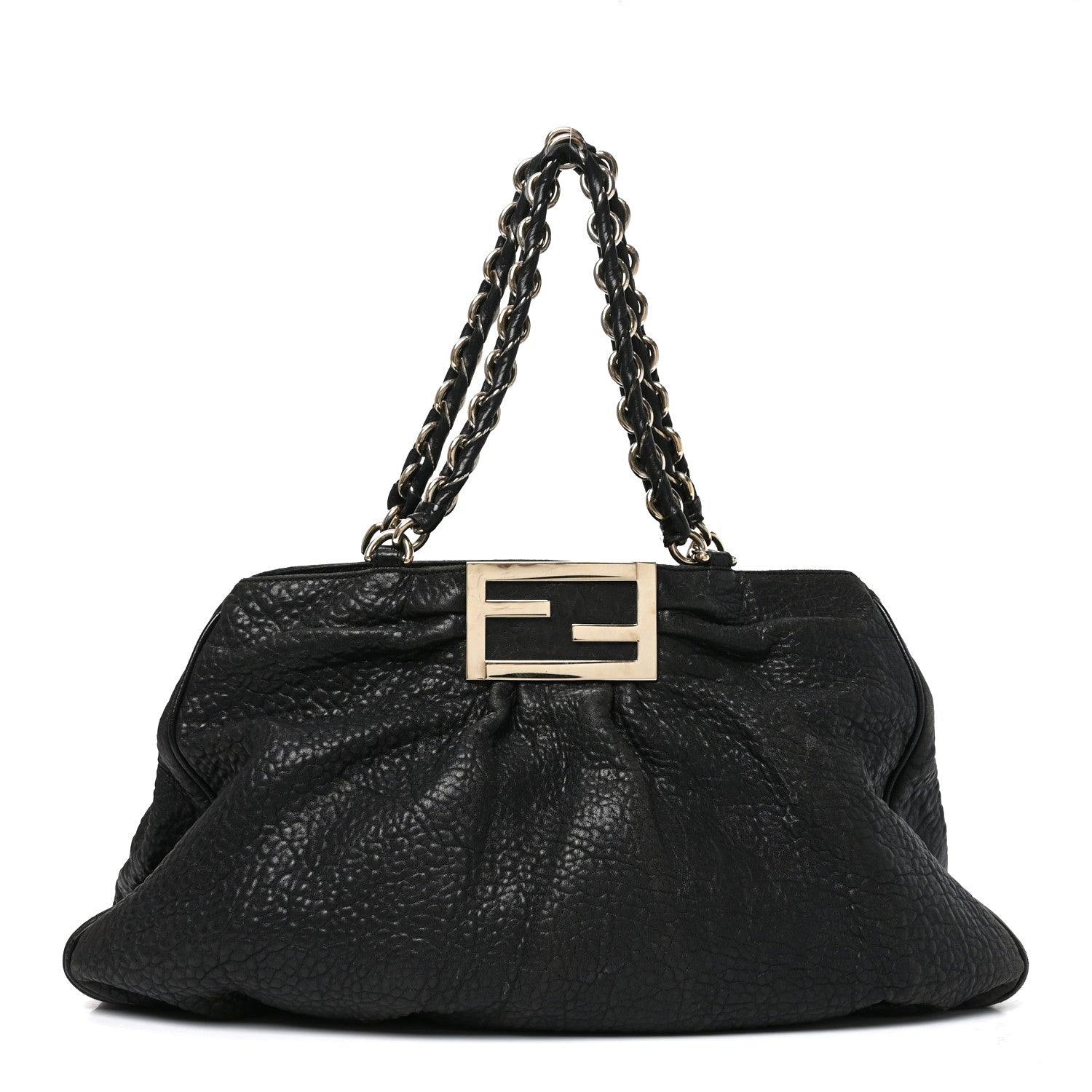 Crinkled Lambskin Mia Tote Black