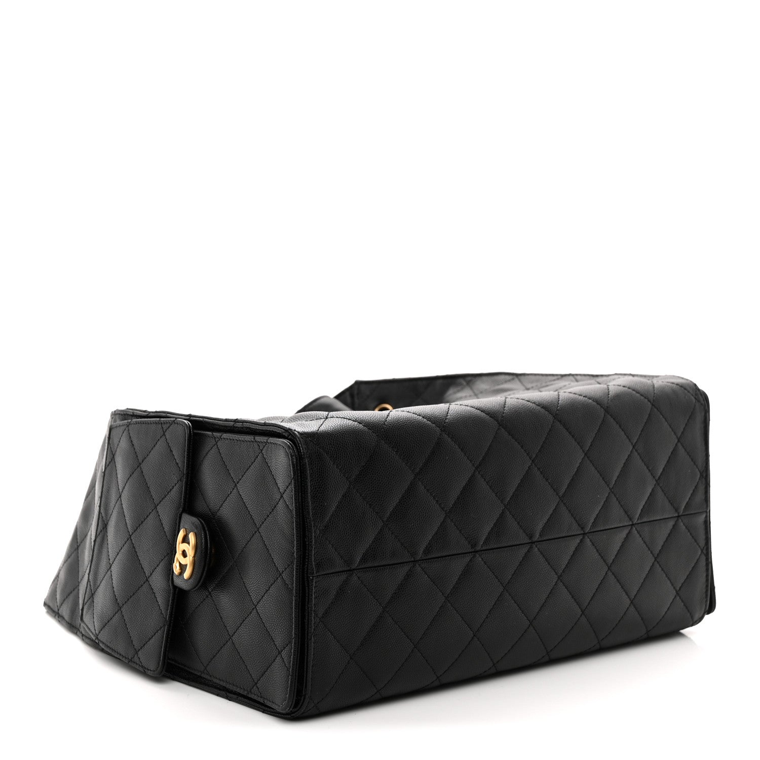 Caviar Quilted Medium Chanel 25 Handbag Black