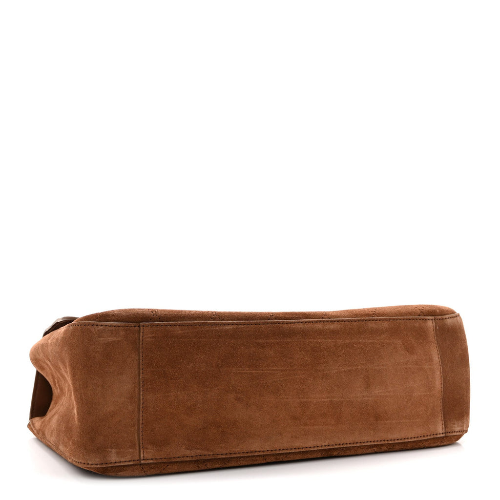 Suede Calfskin Small Souplissimo Maxi Flap Camel