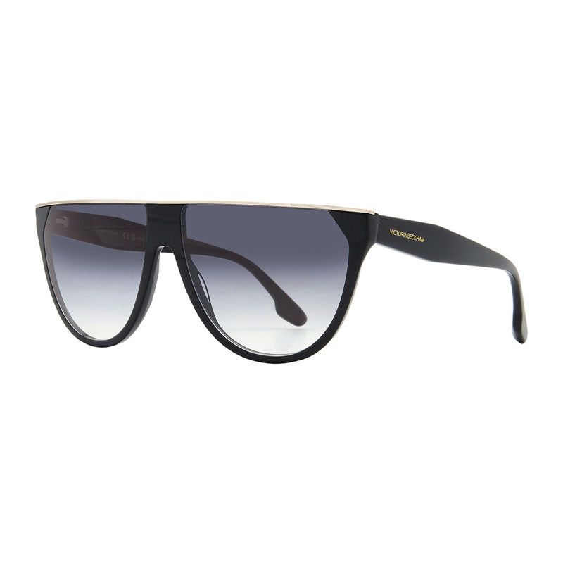 Victoria Beckham Sunglasses Rectangle Full Rim, Metallic Forced Green Frame and Smoke Gradient Lens VB682S305