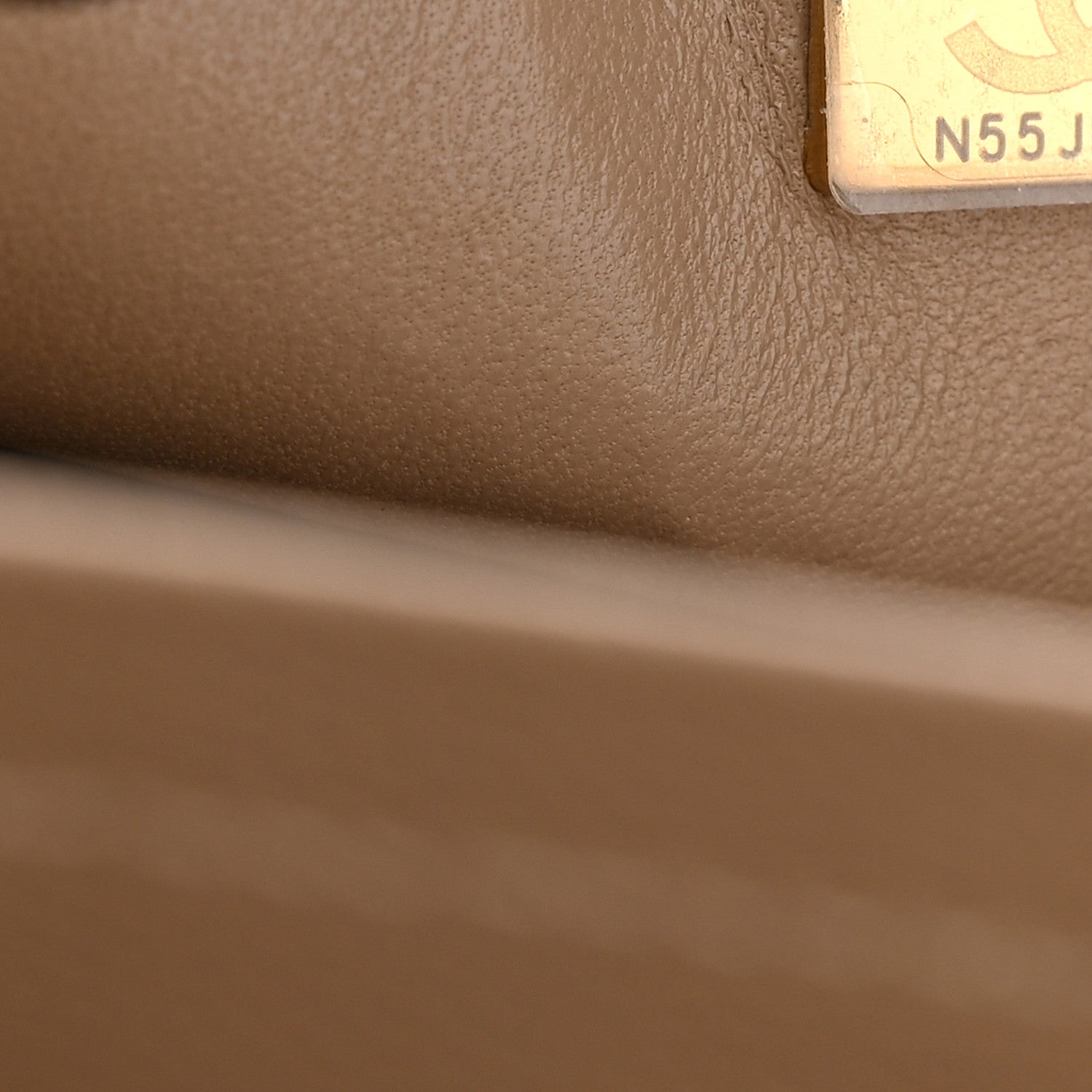 Caviar Quilted Small Double Flap Dark Beige