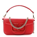 Calfskin Enamel Vlogo Small Loco Shoulder Bag Rouge Pur