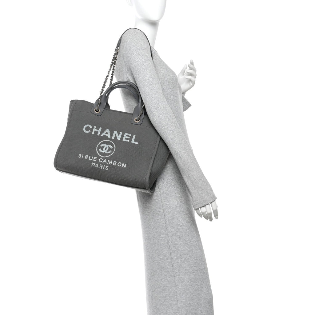 Mixed Fibers Small Deauville Tote Dark Grey