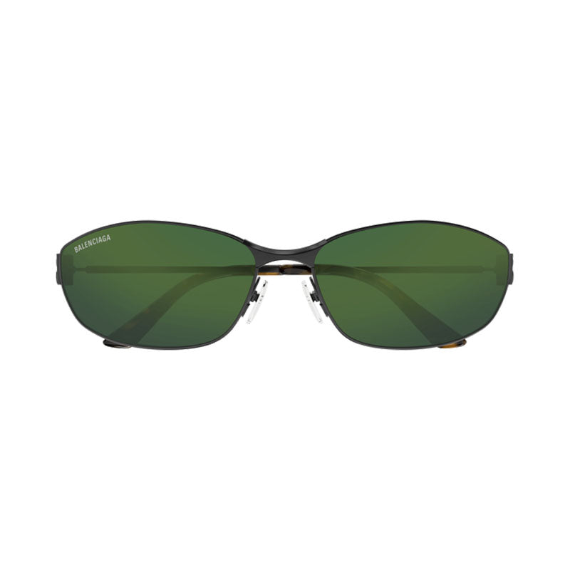 Balenciaga Sunglasses Cat Eye Full Rim, Grey Frame and Green Mirror Lens BB0336S005
