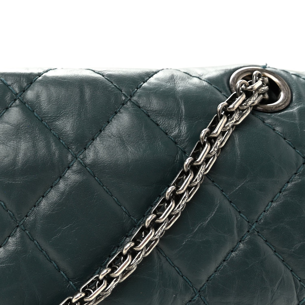 Aged Calfskin Quilted 2.55 Reissue 226 Flap Green
