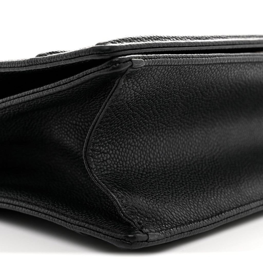 Grained Calfskin Medium Diorama Flap Bag Black