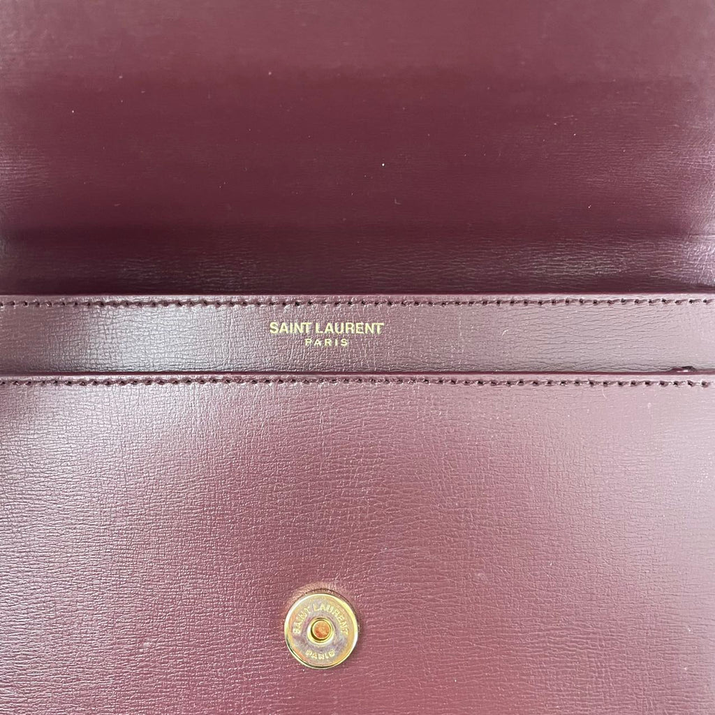 Saint Laurent Burgundy Calfskin Medium Monogram Sunset 2018