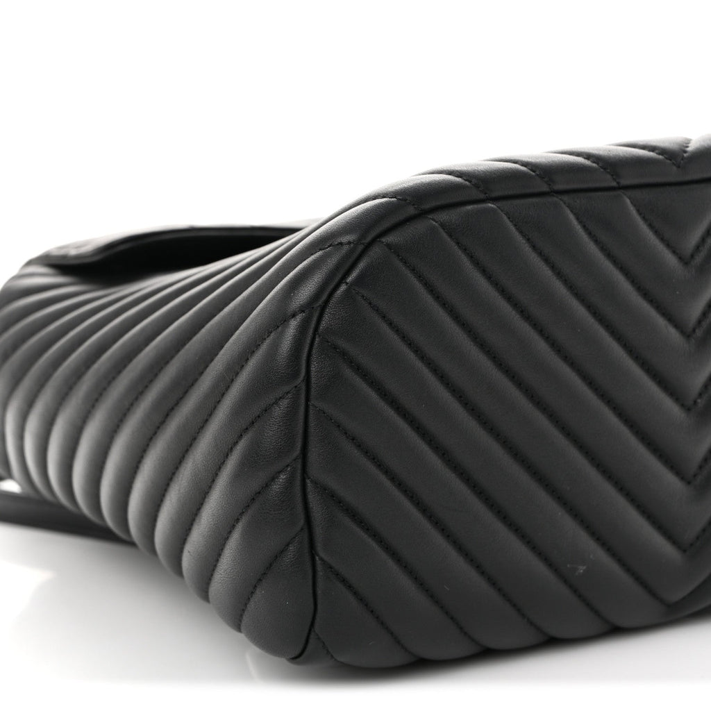 Calfskin Chevron Quilted Large Urban Spirit Backpack Black