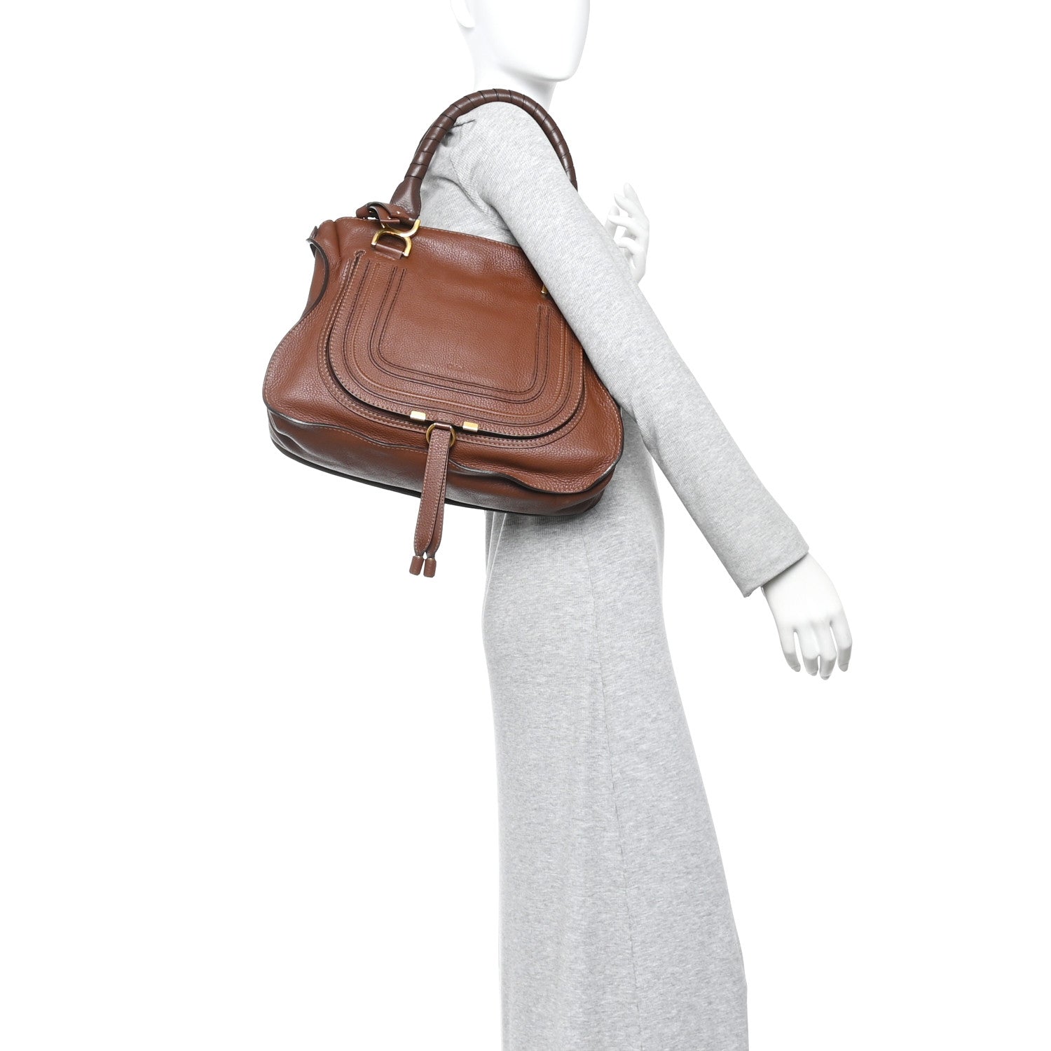 Calfskin Medium Marcie Satchel Ebony