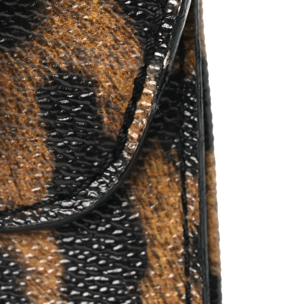 Calfskin Wild Animal Print Twist Shoulder Bag MM