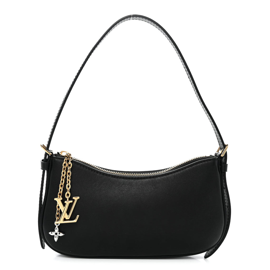 Calfskin LV Bloom Pochette Black