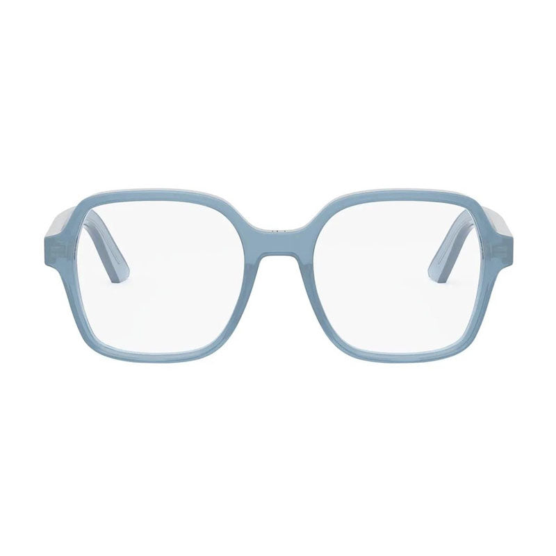 Dior Eyeglasses Square Full Rim, Shiny Light Blue Frame and Clear Demo Lens Lens DIORMIDNIGHTOS1I8000