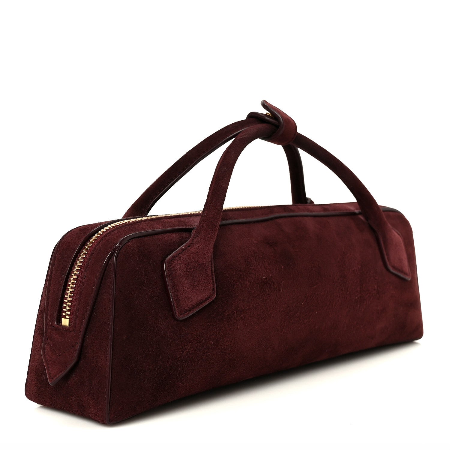 Suede Goatskin Teckel Clutch Rouge Grenat