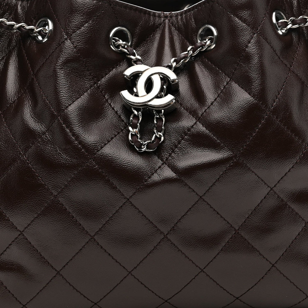 Caviar Quilted Small Chanel 25 Handbag Dark Brown