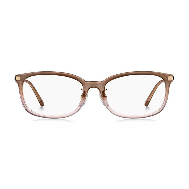 Marc Jacobs Eyeglasses Rectangle Full Rim, Brown to Nude Gradient/Gold Frame and Clear Demo Lenses Lens MARC744/G008M00